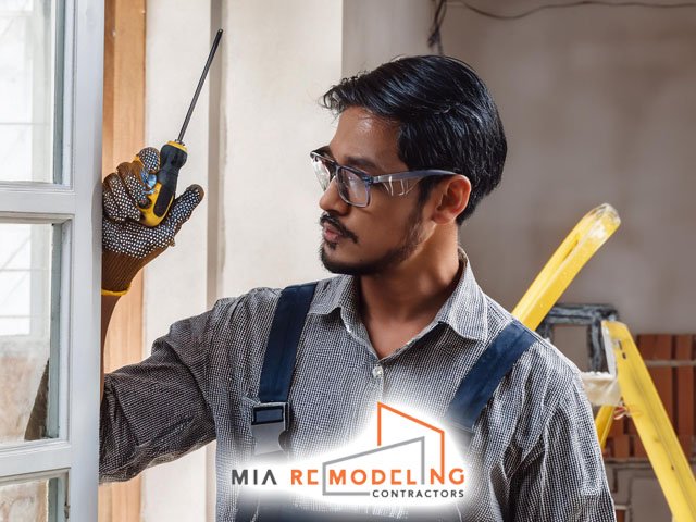 male technician working performing expert professional remodeling service transforming home